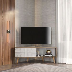Comoda TV, Zena Home, Mora, 140x54x45 cm, PAL, Nuc/Alb imagine