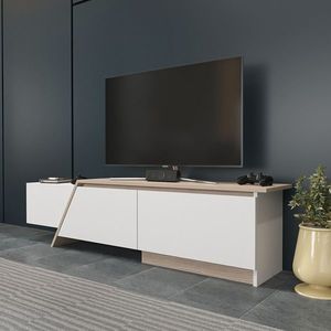 Comoda TV, Zena Home, Zonas, 180x28 cm, PAL, Alb / Cordoba imagine