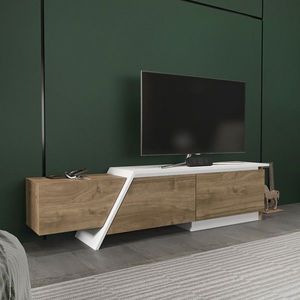 Comoda TV, Zena Home, Zonas, 180x28 cm, PAL, Nuc/Alb imagine