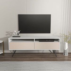 Comoda TV, Zena Home, Flay, 140x53 cm, PAL, Alb / Bej imagine