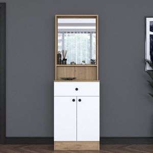 Cuier de perete, Rani, P6, 60x182 cm, PAL, Nuc/Alb imagine