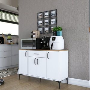 Dulap multifunctional, Rani, JE136, 120x78 cm, PAL, Alb/Maro imagine