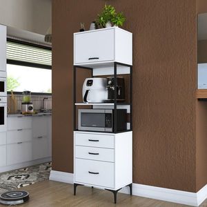 Dulap multifunctional, Rani, JE135, 60x198 cm, PAL, Alb imagine