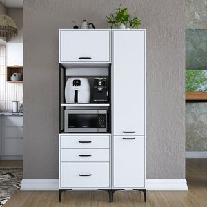 Dulap multifunctional, Rani, JE143, 100x198 cm, PAL, Alb imagine
