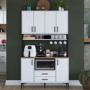 Dulap multifunctional, Rani, JE169, 120x198 cm, PAL, Alb/Maro imagine