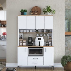 Dulap multifunctional, Rani, JE168, 120x184 cm, PAL, Alb/Maro imagine