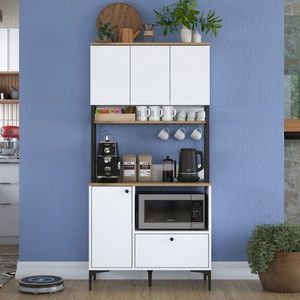 Dulap multifunctional, Rani, JE159, 90x184 cm, PAL, Alb/Maro imagine