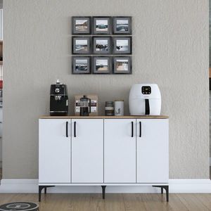 Dulap multifunctional, Rani, JE162, 120x78 cm, PAL, Alb/Maro imagine