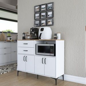 Dulap multifunctional, Rani, JE166, 120x98 cm, PAL, Alb/Maro imagine