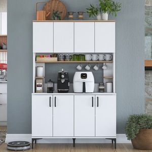 Dulap multifunctional, Rani, JE176, 120x187 cm, PAL, Alb/Maro imagine