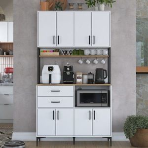Dulap multifunctional, Rani, JE180, 120x218 cm, PAL, Nuc/Alb imagine