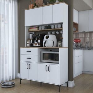 Dulap multifunctional, Rani, JE208, 120x204 cm, PAL, Nuc/Alb imagine
