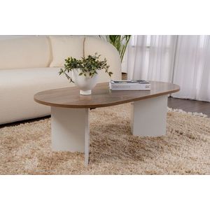 Masuta de cafea, Nordure, Sable, 119x40x60 cm, PAL, Nuc/Alb imagine