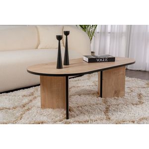 Masuta de cafea, Nordure, Sable, 119x40x60 cm, PAL, Stejar safir / negru imagine