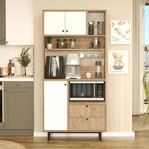 Dulap multifunctional, Locelso, RE4-SW, 88x180x35 cm, PAL, Stejar / Alb imagine