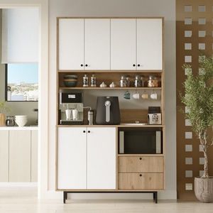 Dulap multifunctional, Locelso, RE7-SW, 120x205x35 cm, PAL, Stejar / Alb imagine