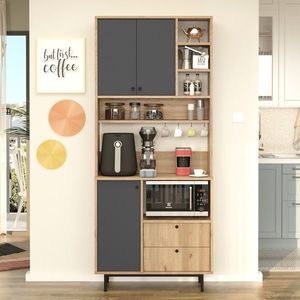 Dulap multifunctional, Locelso, RE6-SA, 88x205x35 cm, PAL, Stejar / Antracit imagine
