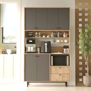 Dulap multifunctional, Locelso, RE7-SA, 120x205x35 cm, PAL, Stejar / Antracit imagine