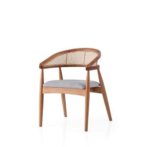 Scaun, Nmobb, Atlas, 53x75x53 cm, Lemn de fag, Stejar / Albastru deschis imagine