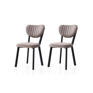 Set scaune 2 piese, Nmobb, Beta, Cadru: 100% FIER, Negru / nurcă imagine