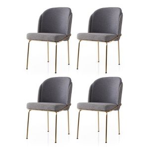Set scaune 4 piese, Nmobb, Dore, Cadru: 100% FIER, Aur / Antracit imagine