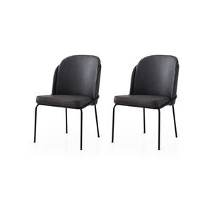 Set scaune 2 piese, Nmobb, Dore, Cadru: 100% FIER, Aur/Negru imagine