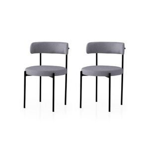 Set scaune 2 piese, Nmobb, Gını, Cadru: 100% FIER, Negru / Gri închis imagine