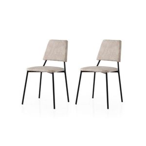 Set scaune 2 piese, Nmobb, Lıma, Cadru: 100% FIER, Negru / Ecru imagine