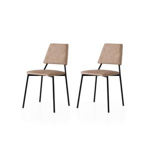 Set scaune 2 piese, Nmobb, Lıma, Cadru: 100% FIER, Negru / nurcă imagine