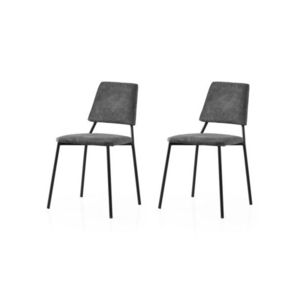 Set scaune 2 piese, Nmobb, Lıma, Cadru: 100% FIER, Negru / Antracit imagine