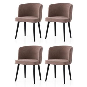 Set scaune 4 piese, Nmobb, Soft, Cadru: 100% FIER, Negru / nurcă imagine