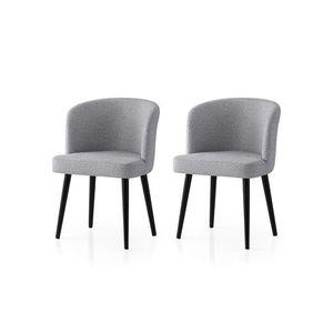 Set scaune 2 piese, Nmobb, Soft, Cadru: 100% FIER, Negru / Gri deschis imagine