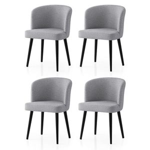 Set scaune 4 piese, Nmobb, Soft, Cadru: 100% FIER, Negru / Gri deschis imagine