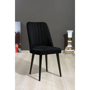 Set scaune 2 piese, Beckley, Vega, MDF , Negru imagine