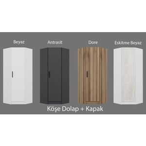 Dulap pentru haine, Minerva, Kale 1 Walnut, 74x190x52 cm, PAL, Maro imagine