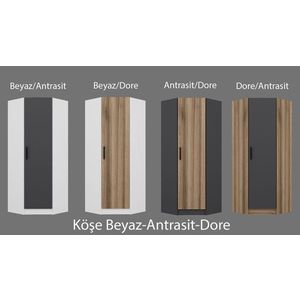 Dulap pentru haine, Minerva, Kale Corner Oak1, 74x190x52 cm, PAL, Stejar imagine