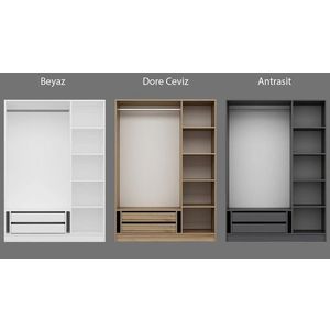 Dulap pentru haine, Minerva, Kale 135 White, 135x190x52 cm, PAL, Alb imagine