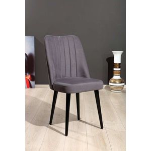 Set scaune 4 piese, Beckley, Polo, MDF , Gri/Negru imagine
