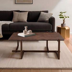 Masuta de cafea, Howard, Trabzon, 120x43x76 cm, CORP 100% LEMN DE FAG, Maro imagine
