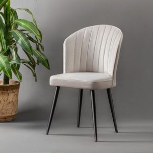 Set scaune 2 piese, Beckley, Rubi, MDF , Crem/Negru imagine