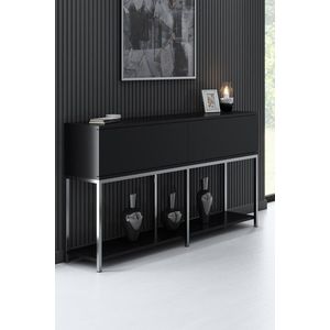 Consola, Bexley, Lord, 150x80x30 cm, PAL, Negru/Argintiu imagine