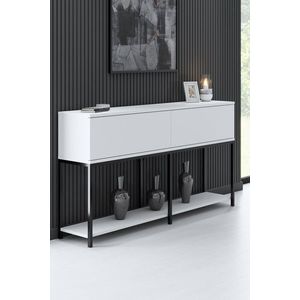 Consola, Bexley, Lord, 150x80x30 cm, PAL, Alb/Negru imagine