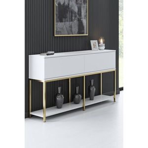 Consola, Bexley, Lord, 150x80x30 cm, PAL, Alb/Auriu imagine