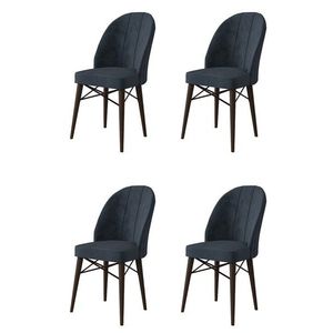 Set scaune 4 piese, Charlotte, Ritim, Metal, Antracit/Maro imagine