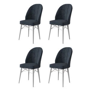 Set scaune 4 piese, Charlotte, Ritim, Metal, Antracit/Alb imagine