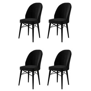 Set scaune 4 piese, Charlotte, Ritim, Metal, Negru imagine