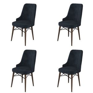 Set scaune 4 piese, Charlotte, Pare, Metal, Antracit/Maro imagine