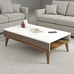 Masuta de cafea, Hommy Craft, Milan, 105x34 cm, PAL, Nuc/Alb imagine