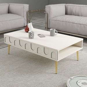 Masuta de cafea, Hommy Craft, Lyon 33, 105x33 cm, PAL, Crem / Aur imagine