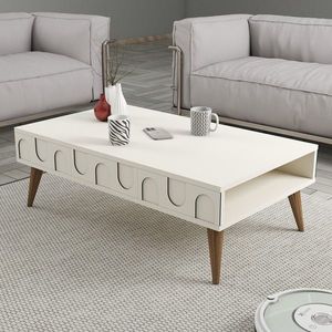 Masuta de cafea, Hommy Craft, Lyon 34, 105x34 cm, PAL, Crema/Nuca imagine